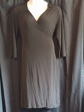 George Black Long Sleeve Wrap Dress #0101